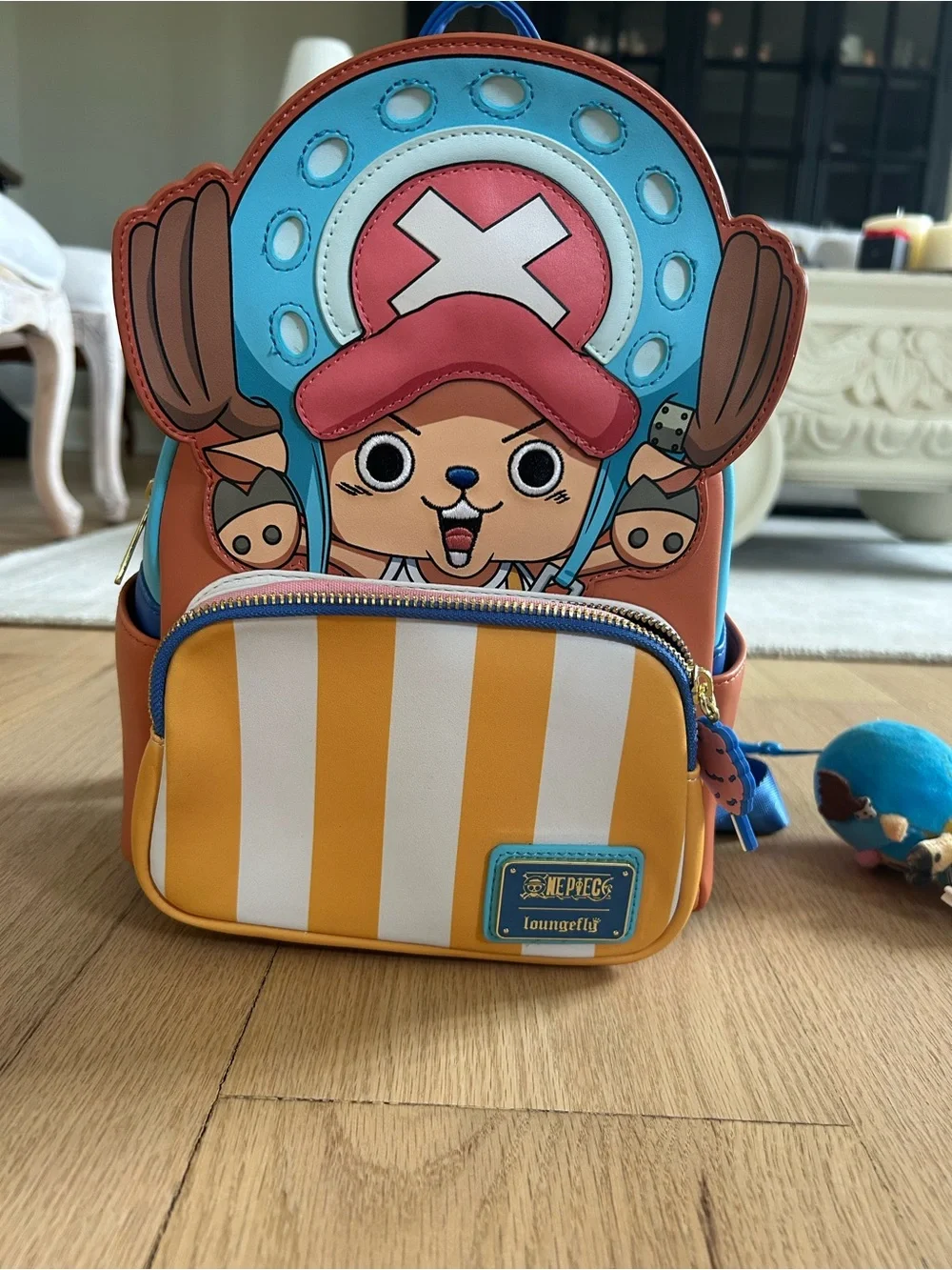 Loungefly Tony Tony Chopper Mini Backpack in Blue, Yellow, Pink - Picture 1 of 4